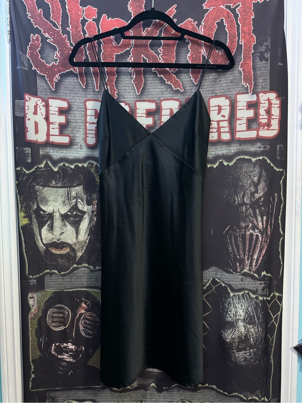 Kiki Riki Black Satin Slip Dress